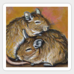 Cute Degu Oil Painting Sticker